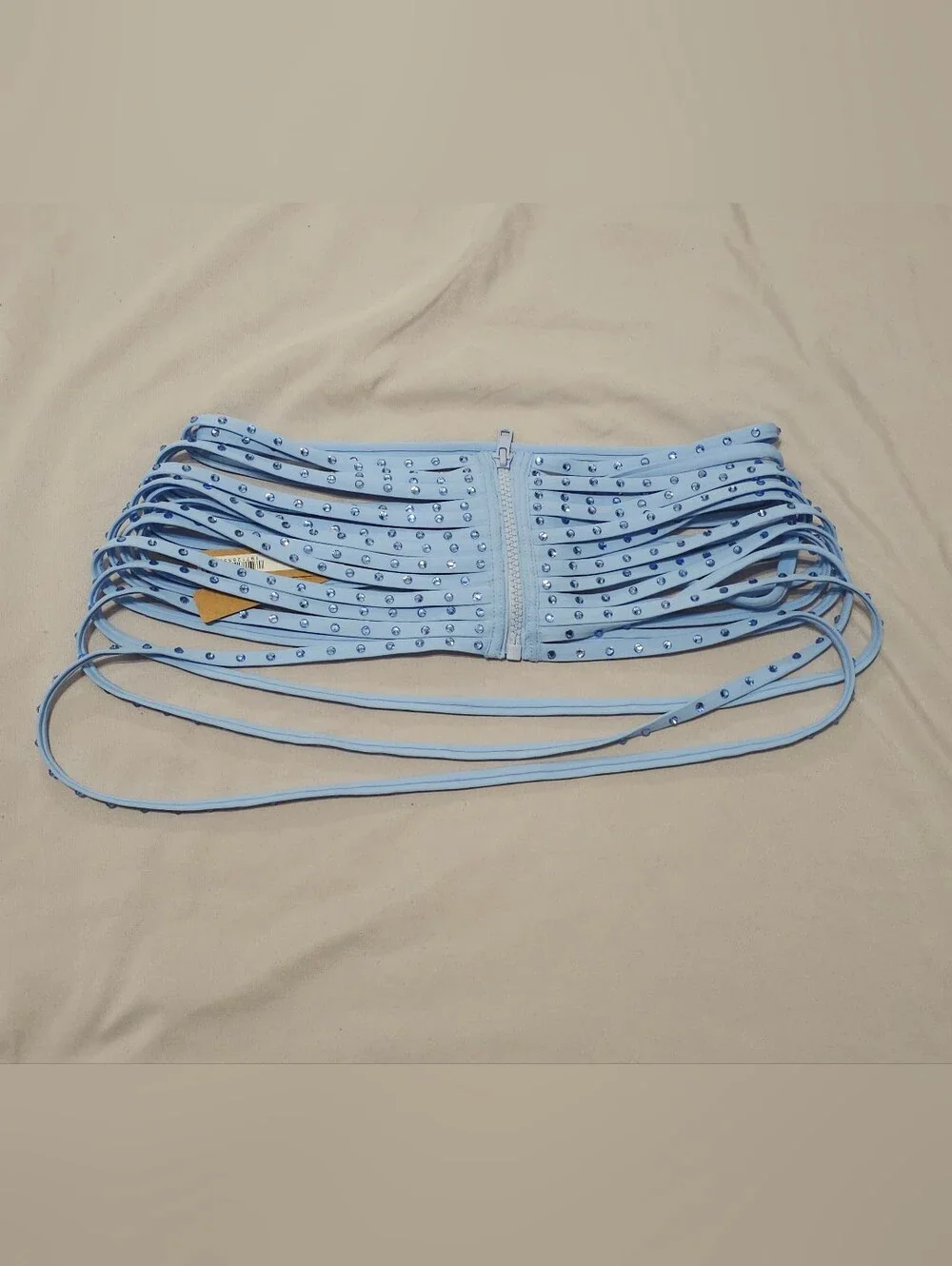 Skims Rhinestone Swim Strappy Skirt CU-SKT-3186 Iris Blue Size XS